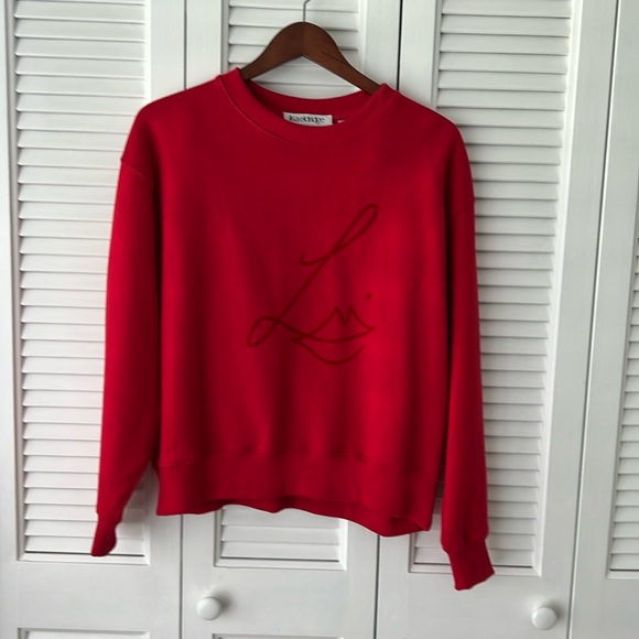 Lisa Eldridge Velvet Ribbon Studio Sweatshirt, size small, worn once, red - Picture 2 of 7